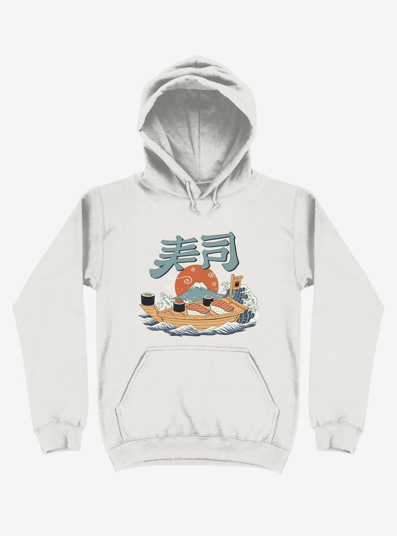 Sushi Pop Boat White Hoodie, , hi-res