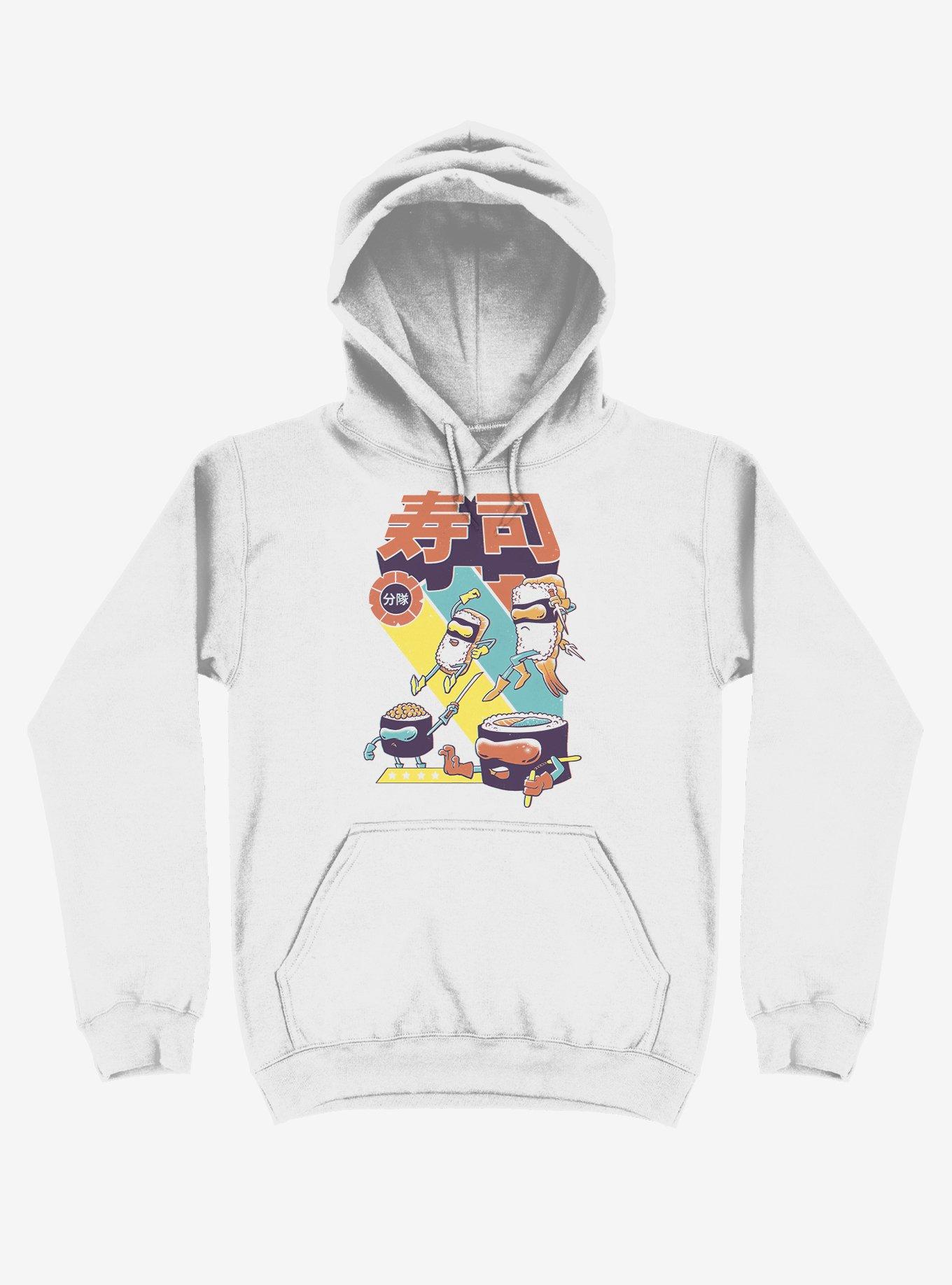 Sushi Sentai White Hoodie, WHITE, hi-res