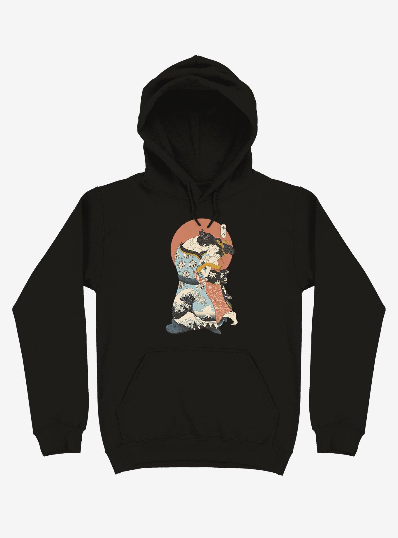 The Kiss Ukiyo-e Black Hoodie, BLACK, hi-res