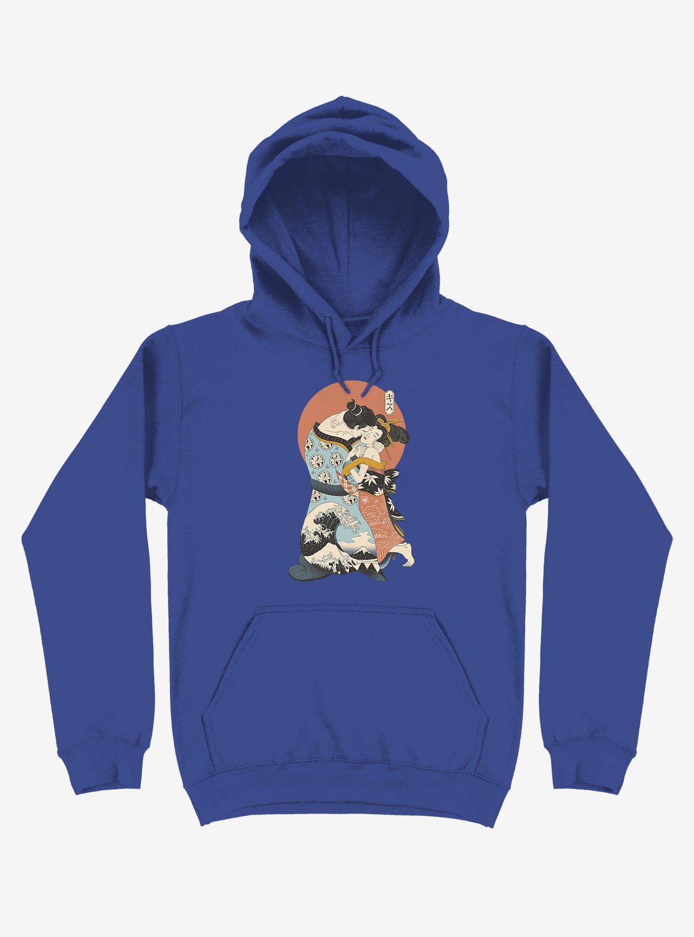 The Kiss Ukiyo-e Royal Blue Hoodie, ROYAL, hi-res