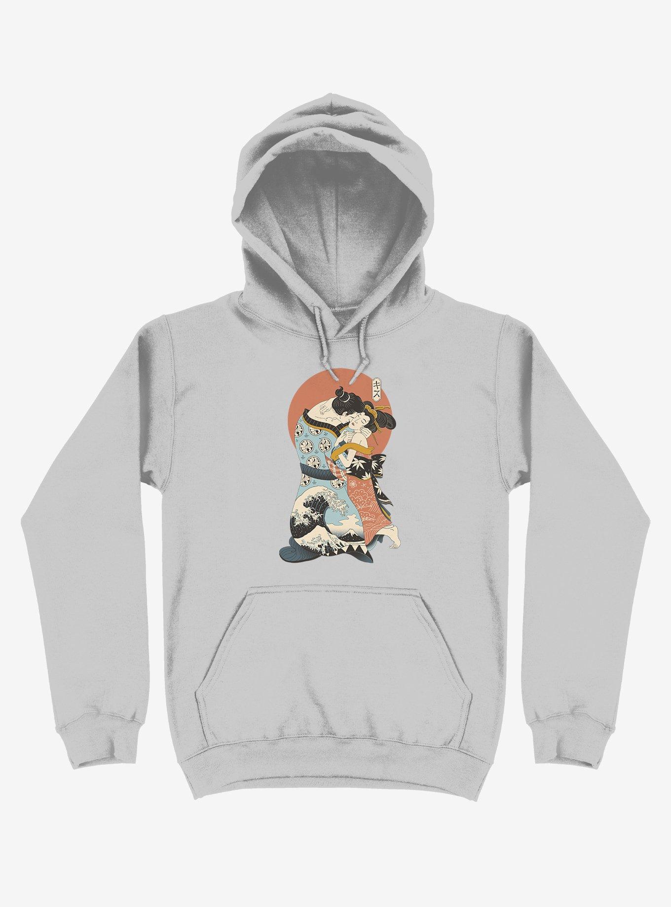 The Kiss Ukiyo-e Silver Hoodie