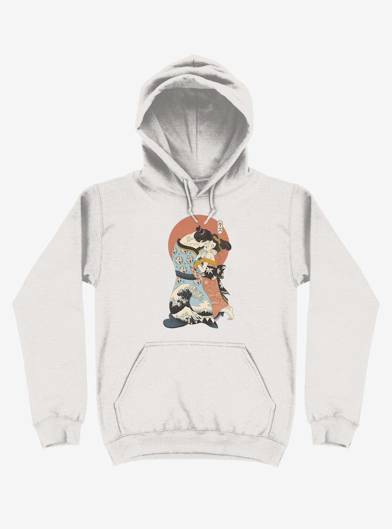 The Kiss Ukiyo-e White Hoodie, WHITE, hi-res