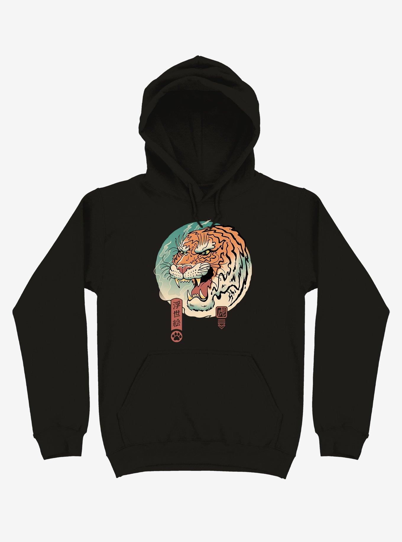 Tiger Ukiyo-e Black Hoodie, , hi-res