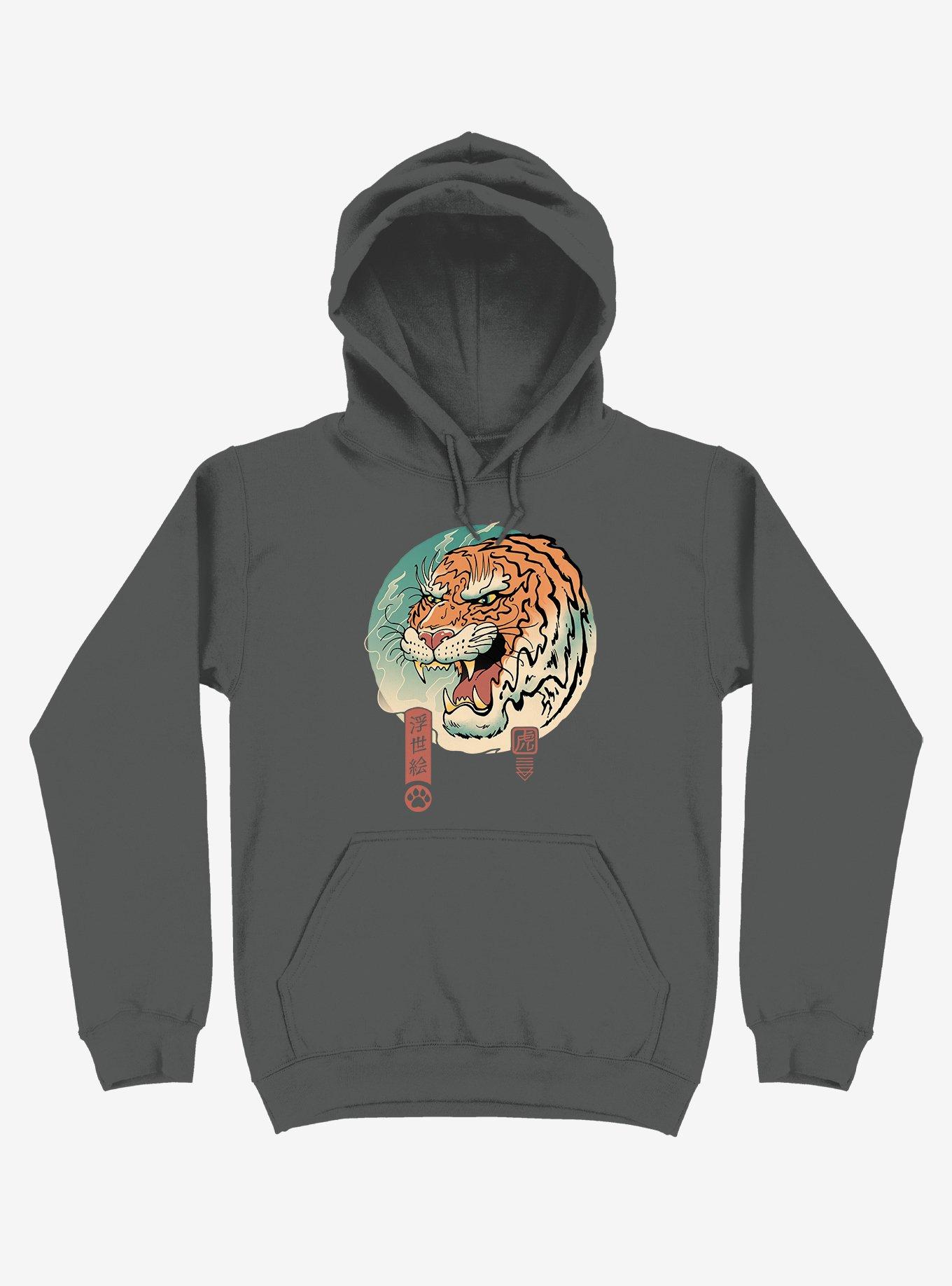 Tiger Ukiyo-e Asphalt Grey Hoodie, , hi-res