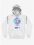 Tropical Chill Wave Flamingo Drink White Hoodie, WHITE, hi-res
