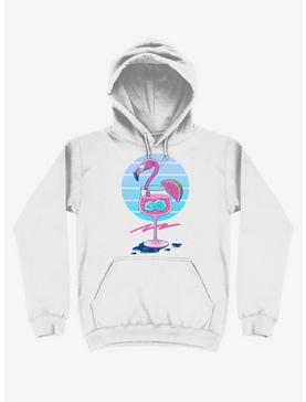 Tropical Chill Wave Flamingo Drink White Hoodie, , hi-res