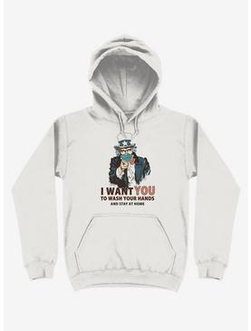 Wash Your Hands! Mask Uncle Sam White Hoodie, , hi-res