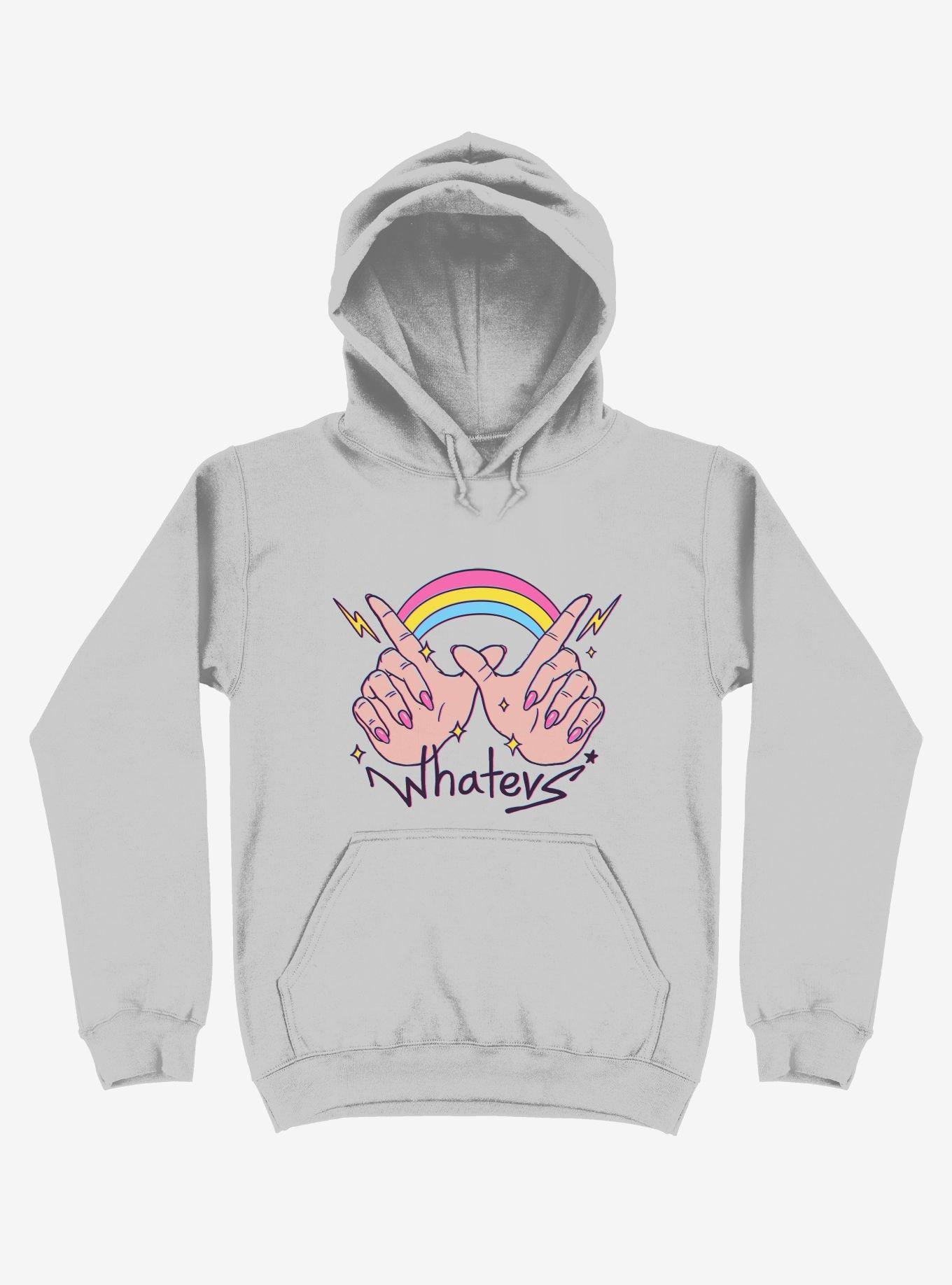 Rainbow Whatevs! Silver Hoodie, SILVER, hi-res