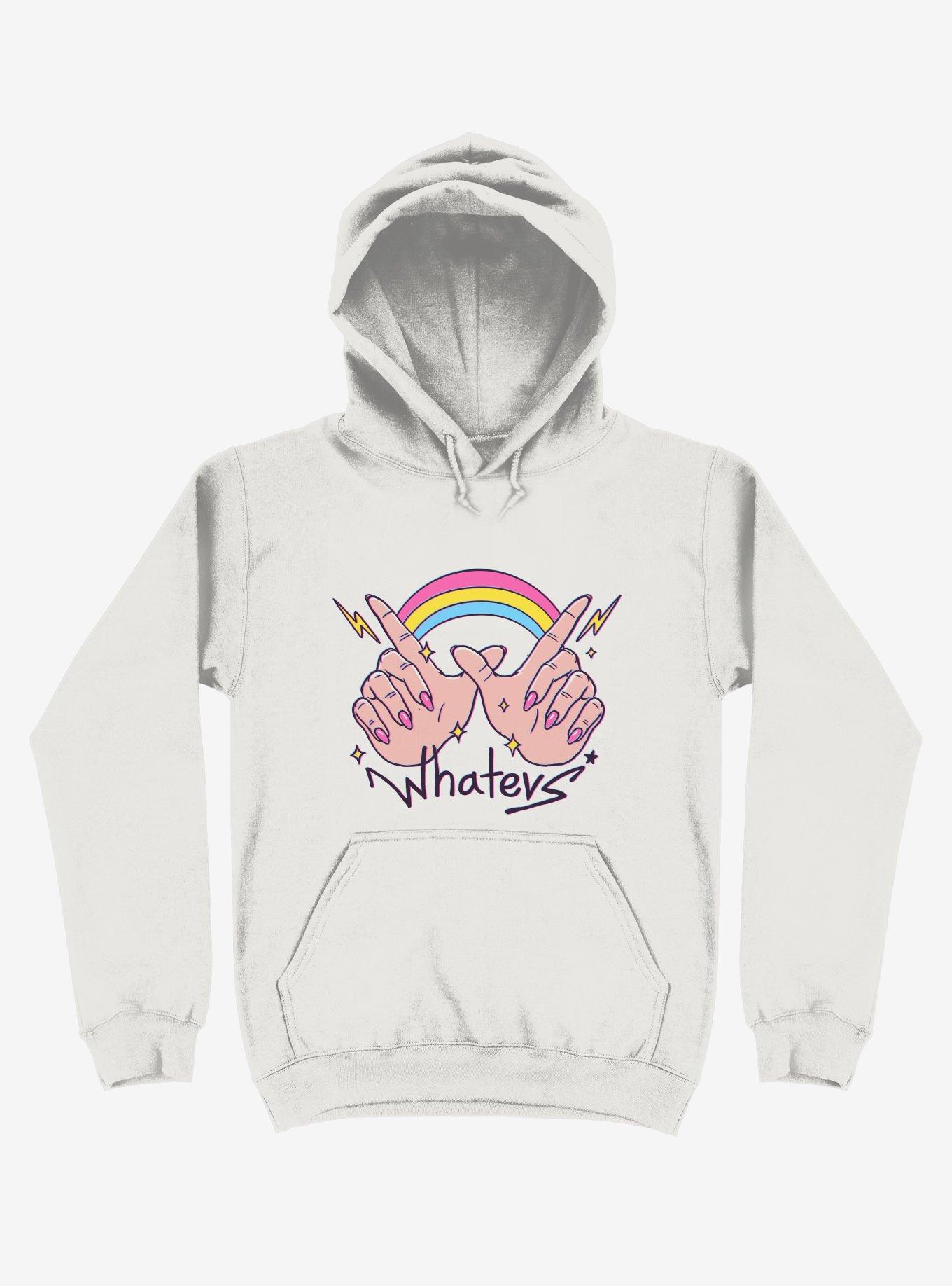 Rainbow Whatevs! White Hoodie