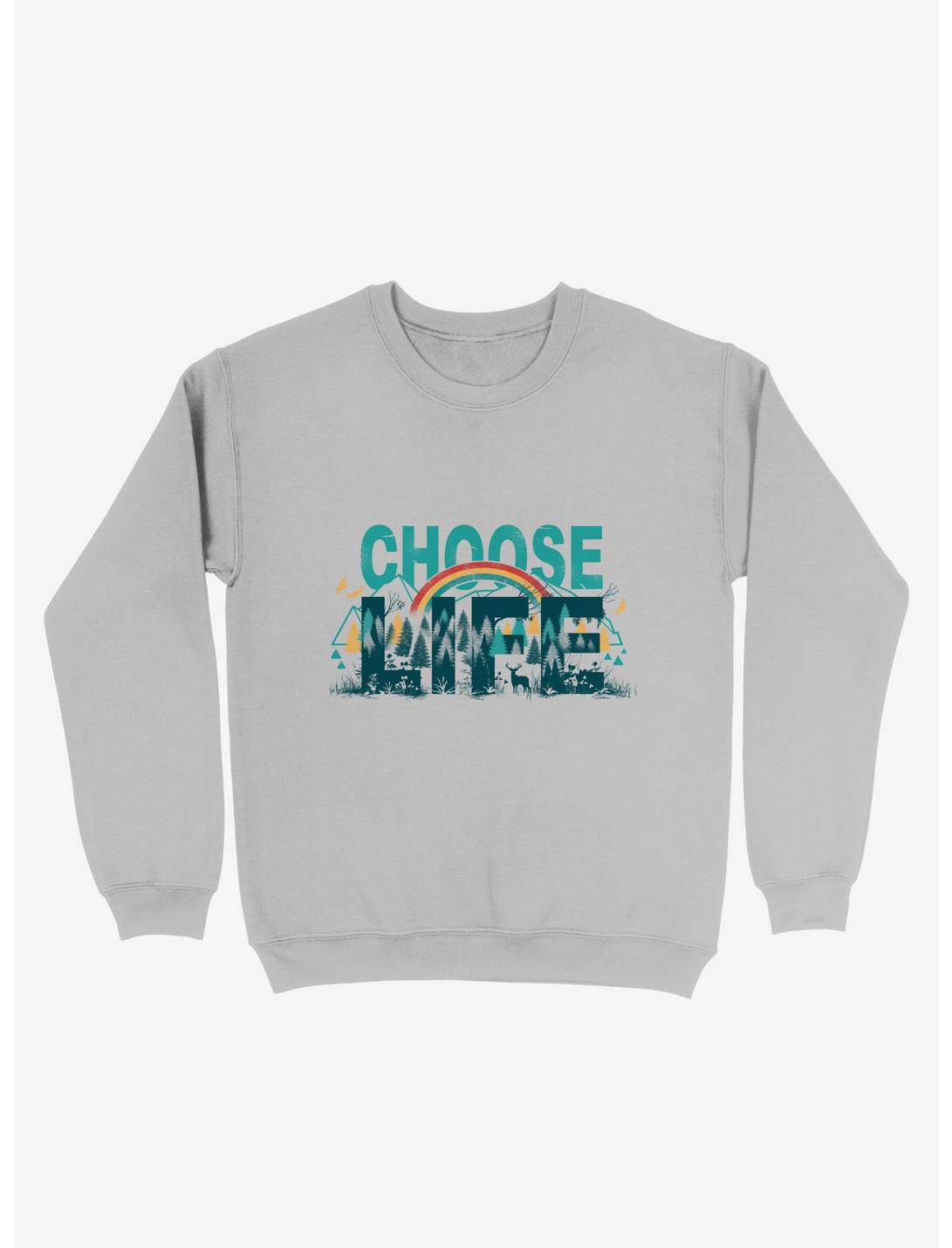 Choose To Live The Life Sweatshirt, SILVER, hi-res