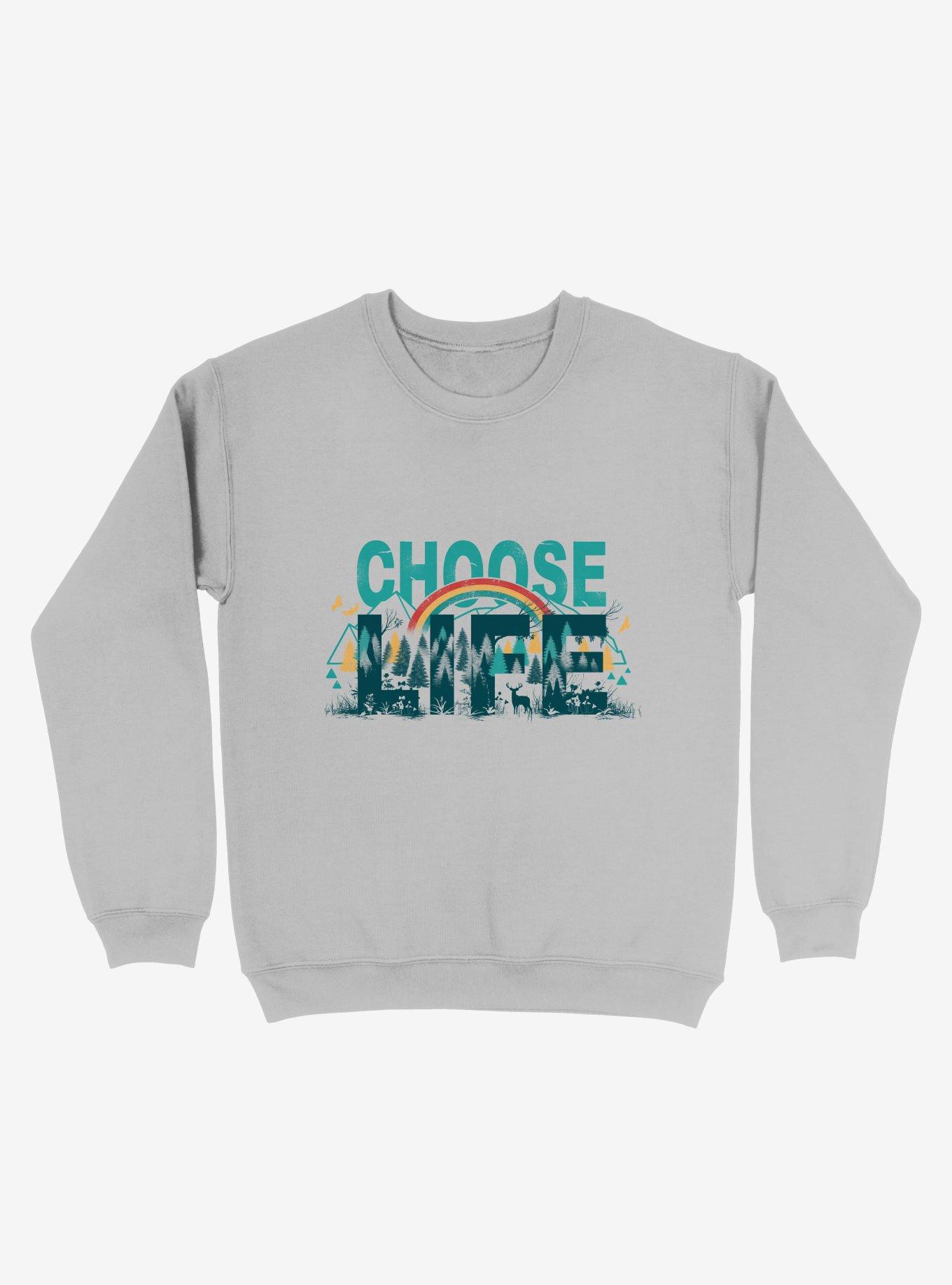 Choose To Live The Life Sweatshirt, SILVER, hi-res