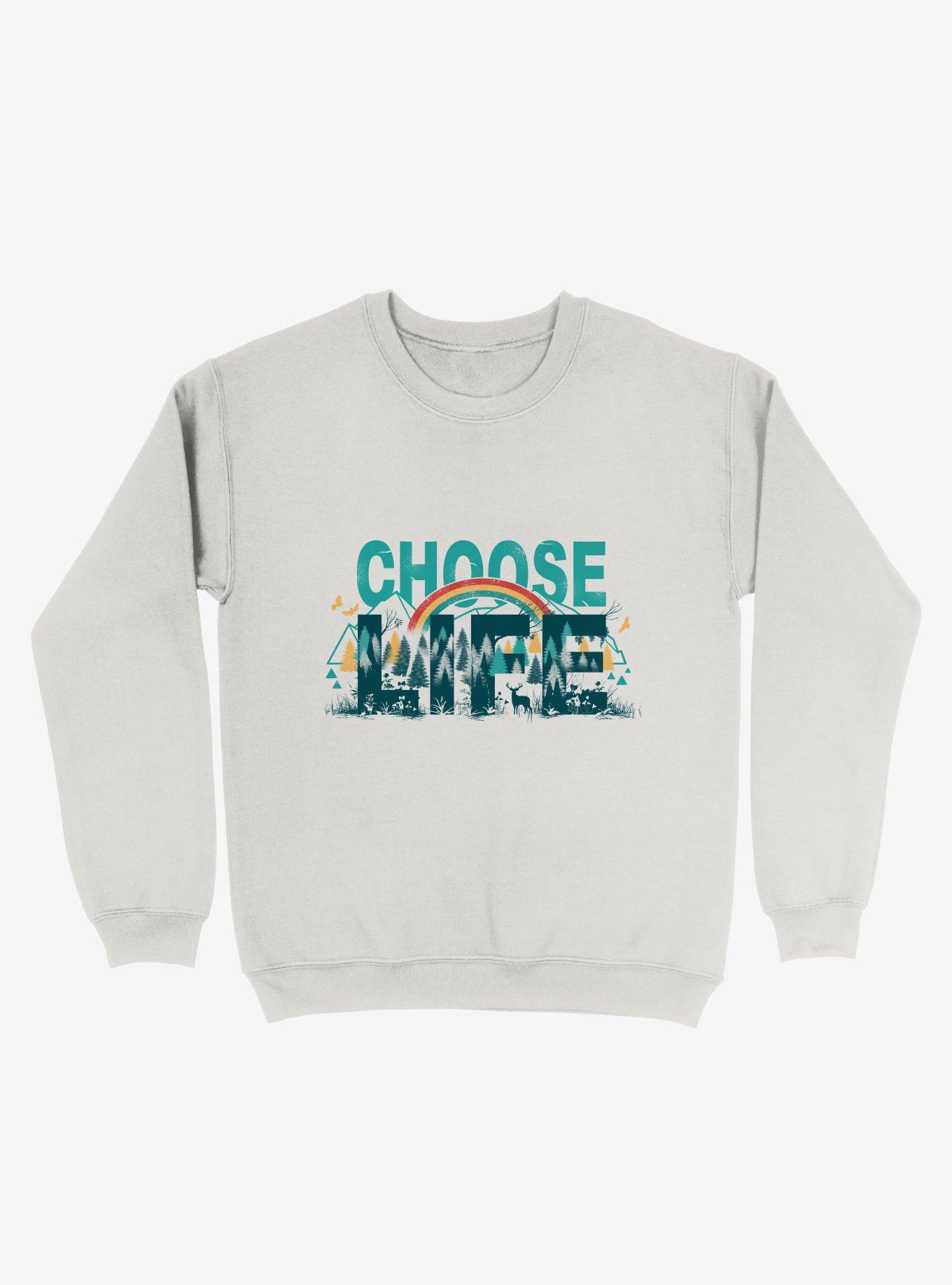 Choose To Live The Life Sweatshirt, WHITE, hi-res