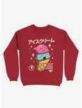Kawaii Ice Cream Sweatshirt, RED, hi-res