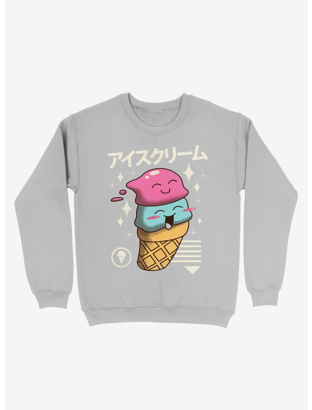Kawaii Ice Cream Sweatshirt, SILVER, hi-res
