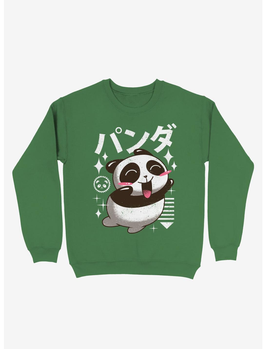 Kawaii Panda Sweatshirt, KELLY GREEN, hi-res