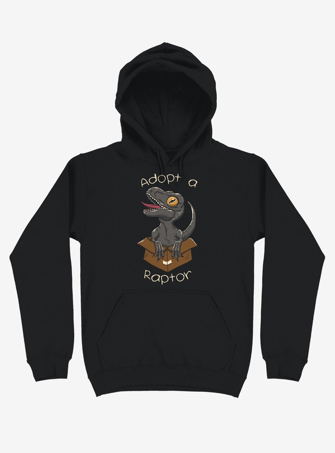 Adopt A Raptor Black Hoodie, , hi-res
