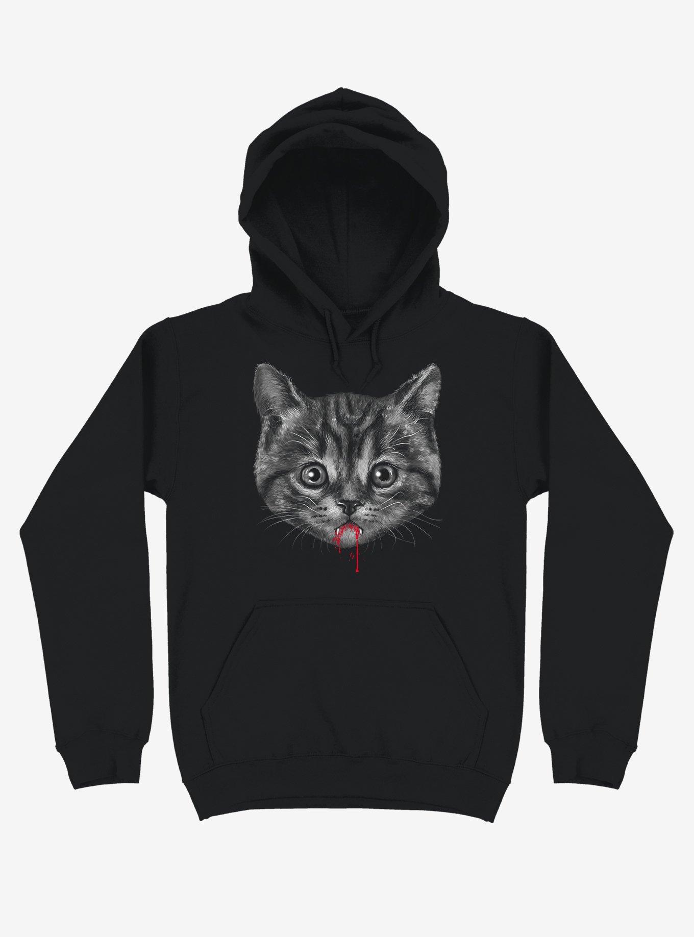 Pussy Cat Black Hoodie, BLACK, hi-res