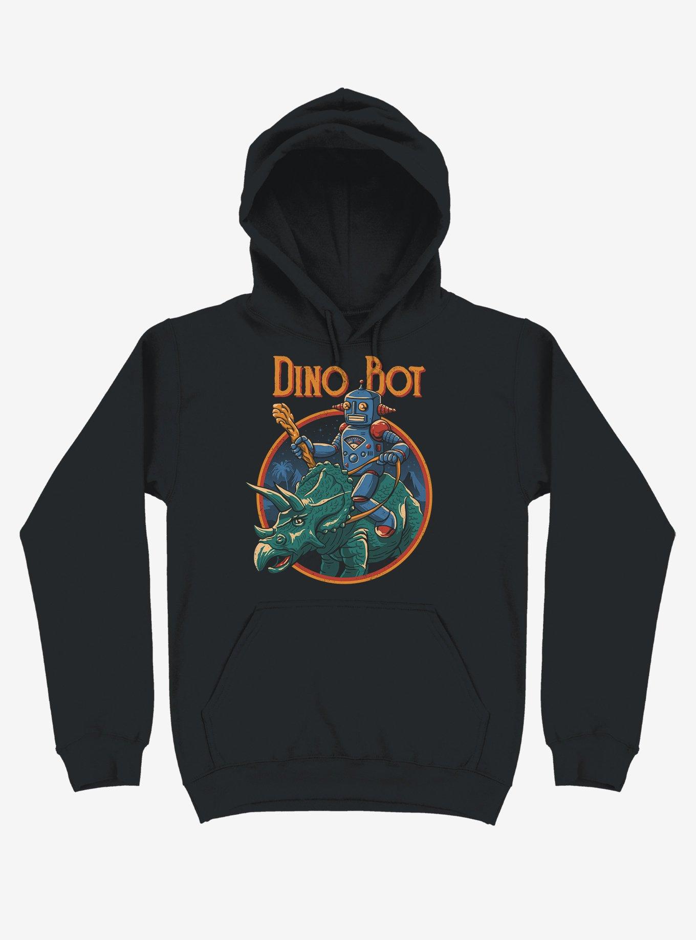 Dinosaur Bot 2 Hoodie, BLACK, hi-res