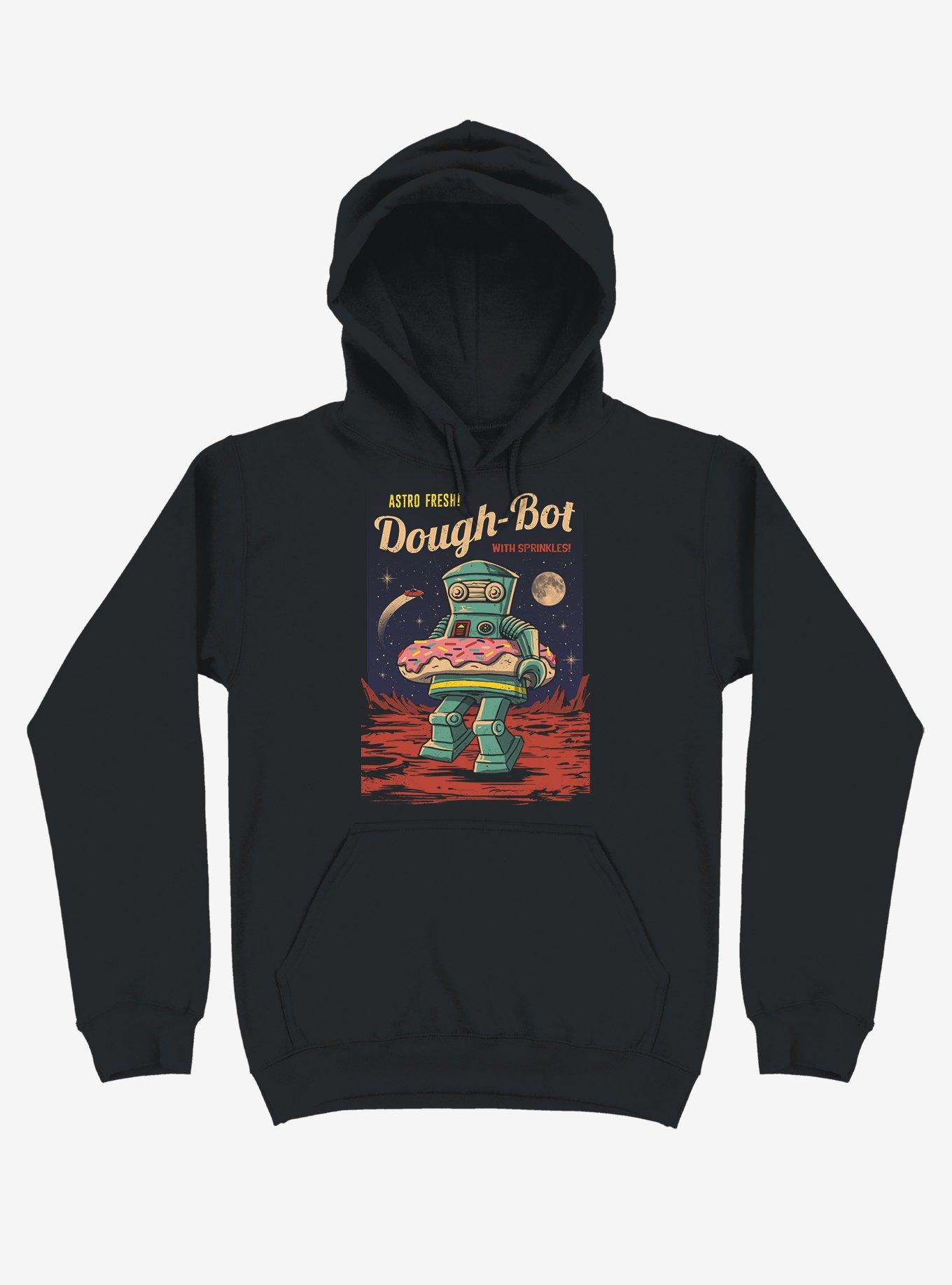 Dough Bot Black Hoodie, BLACK, hi-res