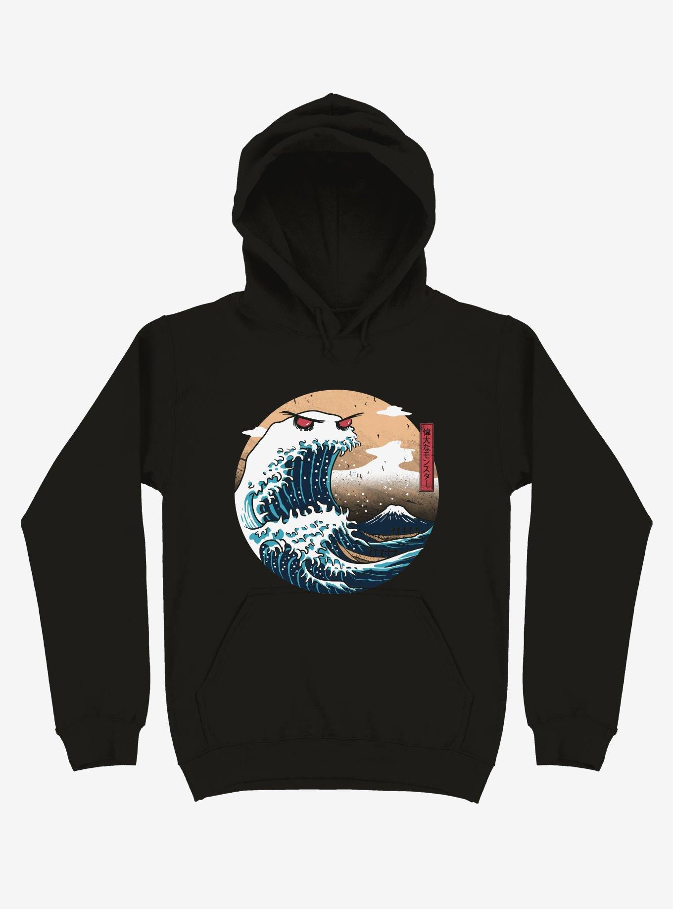The Great Monster Off Kanagawa Black Hoodie, , hi-res