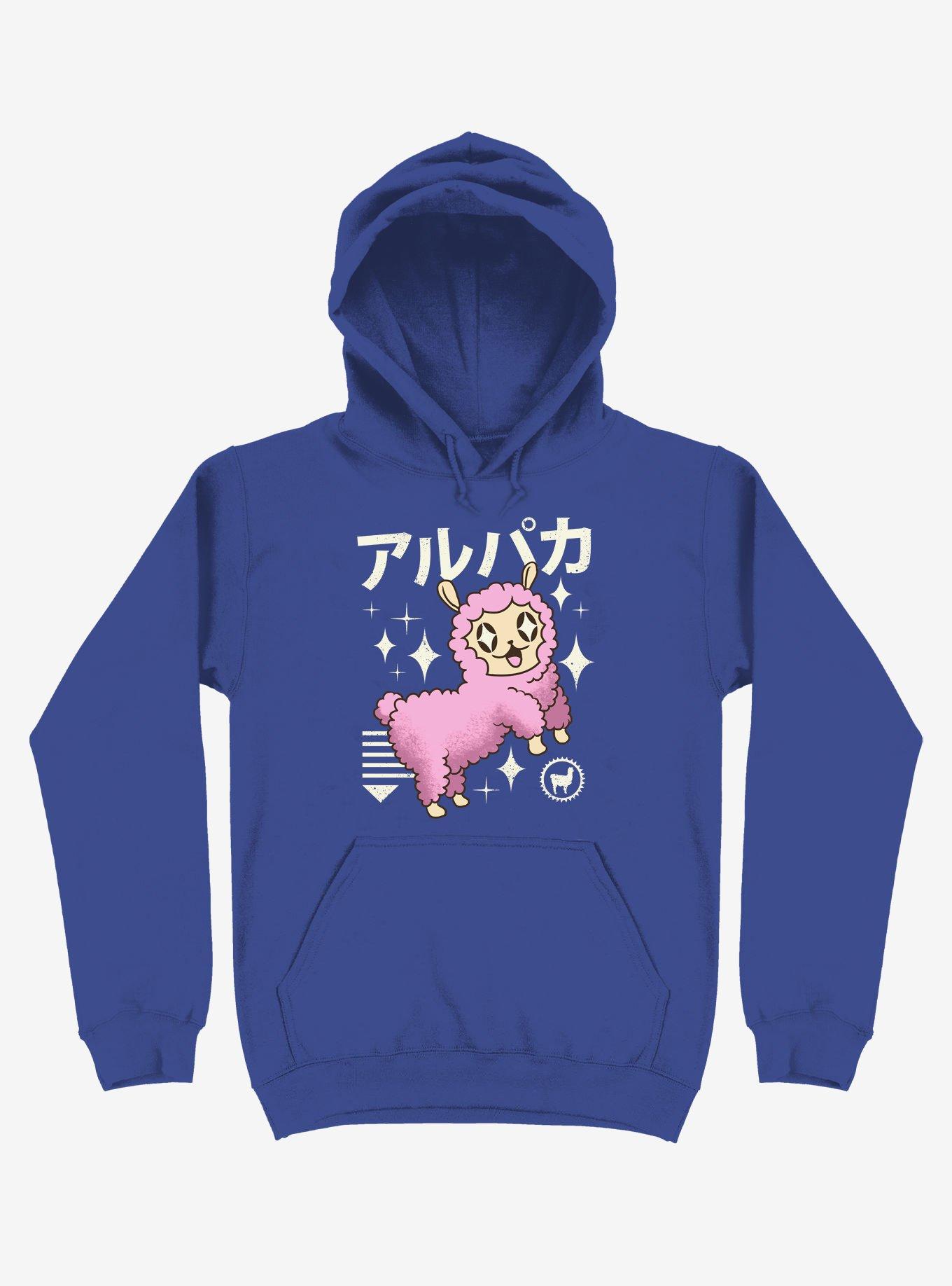Kawaii Alpaca Royal Blue Hoodie, ROYAL, hi-res