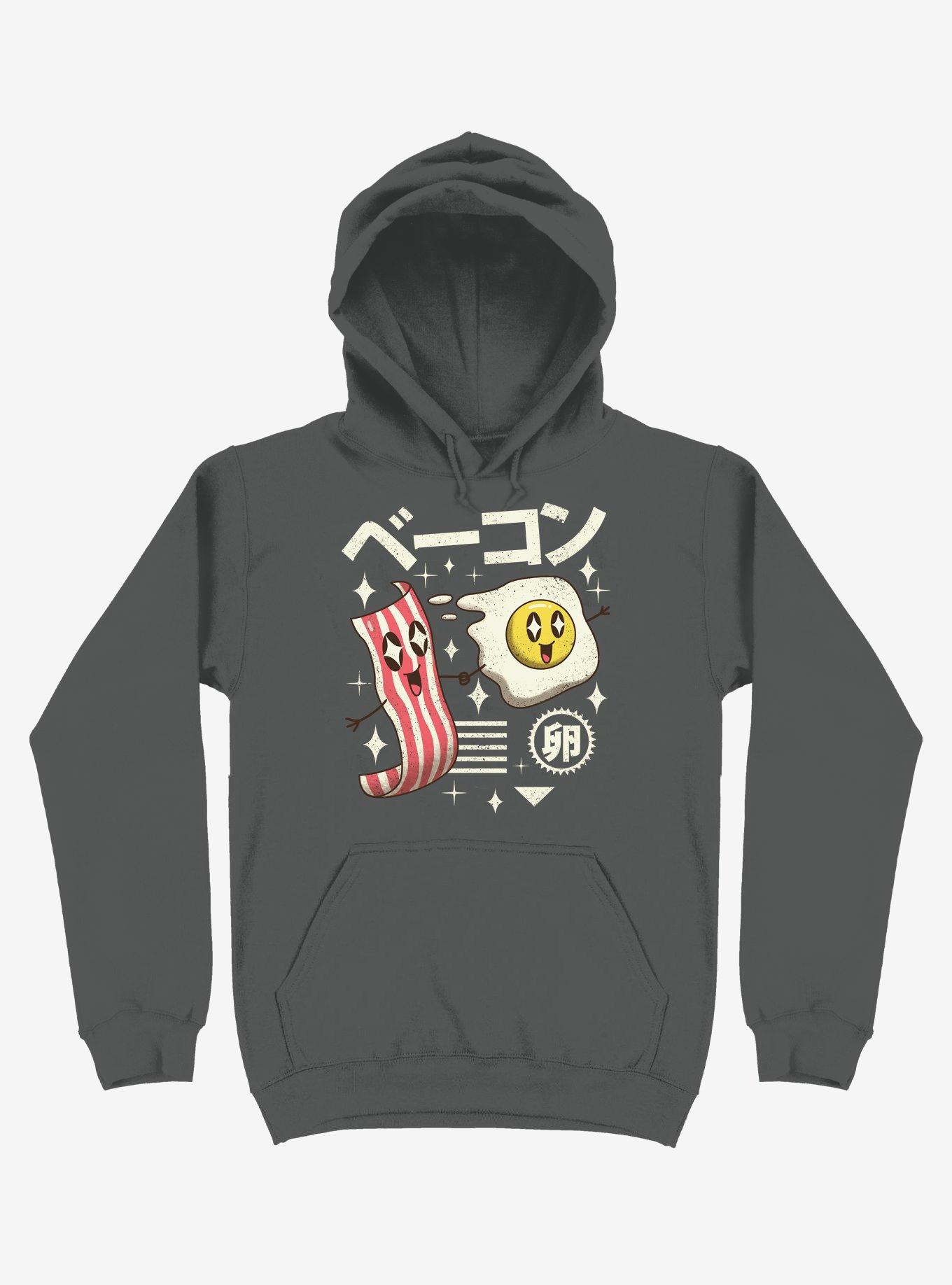 Kawaii Breakfast Asphalt Grey Hoodie, ASPHALT, hi-res