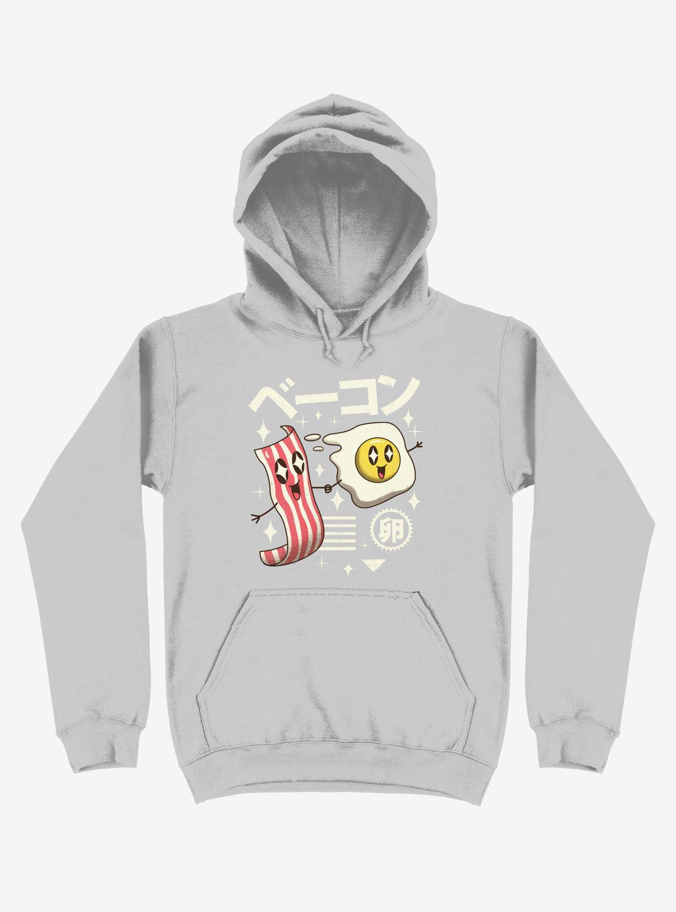 Kawaii Breakfast Silver Hoodie, SILVER, hi-res