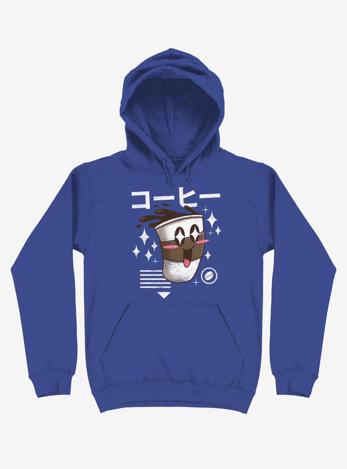 Kawaii Coffee Royal Blue Hoodie, ROYAL, hi-res