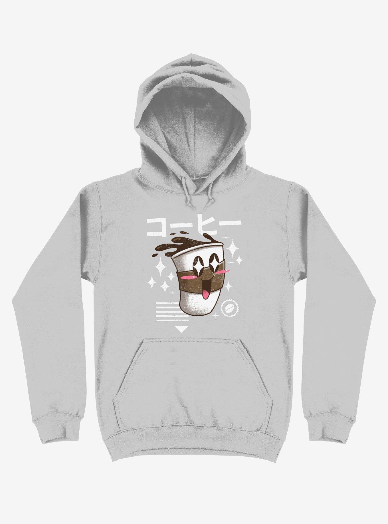 Kawaii Coffee Silver Hoodie, SILVER, hi-res