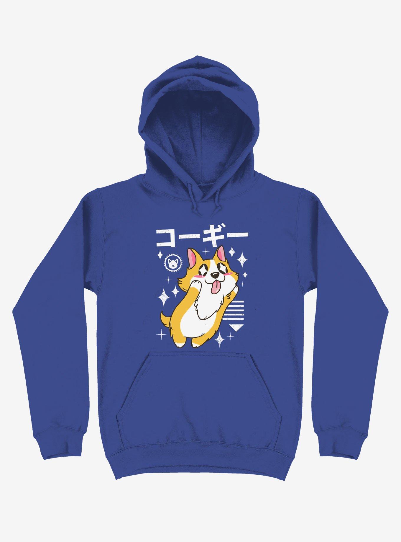 THRDLESS Kawaii Corgi Royal Blue Hoodie