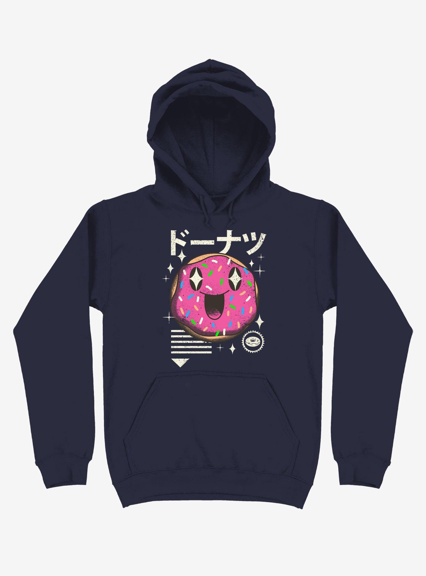 Kawaii Donut Navy Blue Hoodie, , hi-res