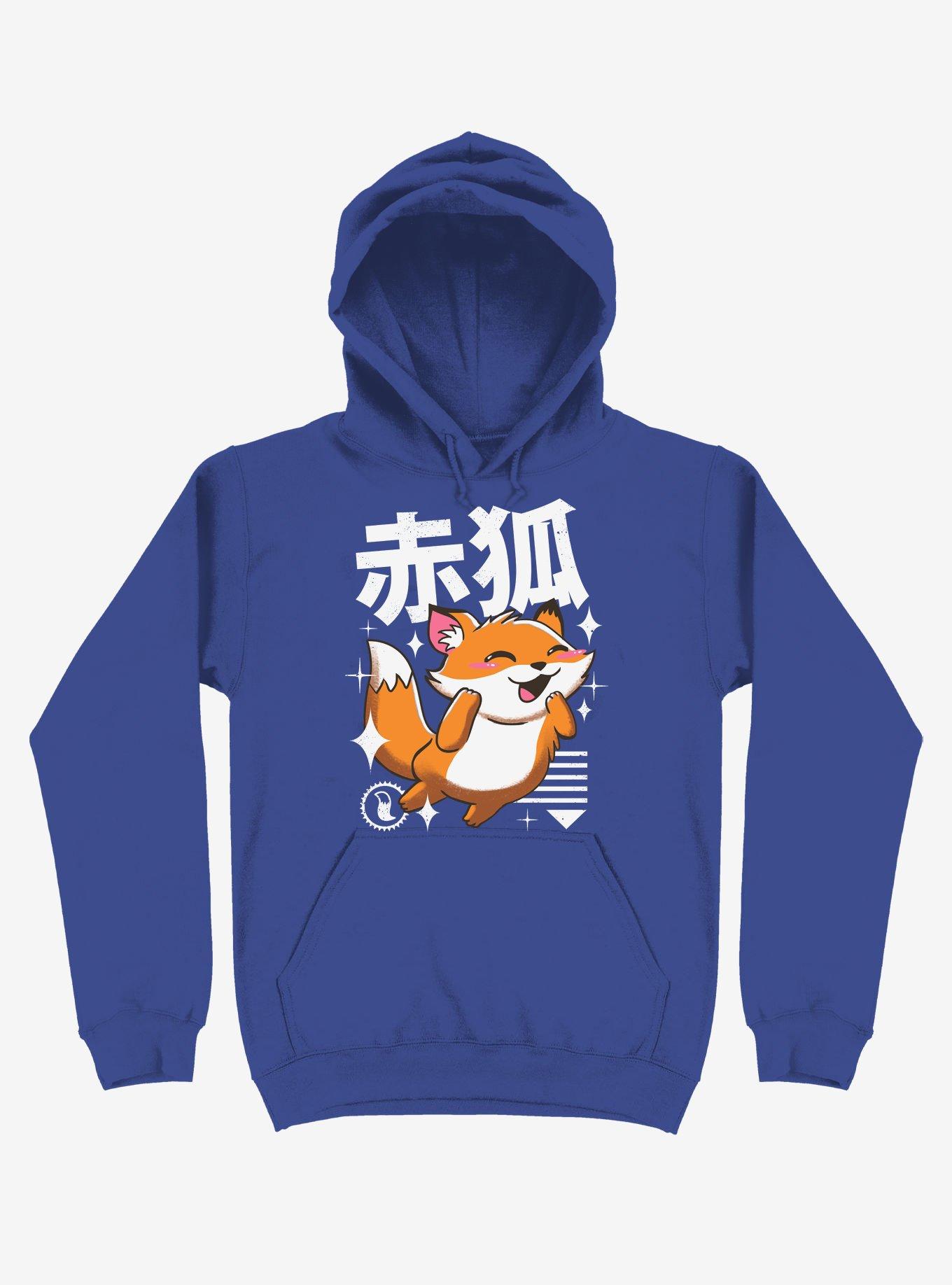 Kawaii Fox Royal Blue Hoodie, ROYAL, hi-res