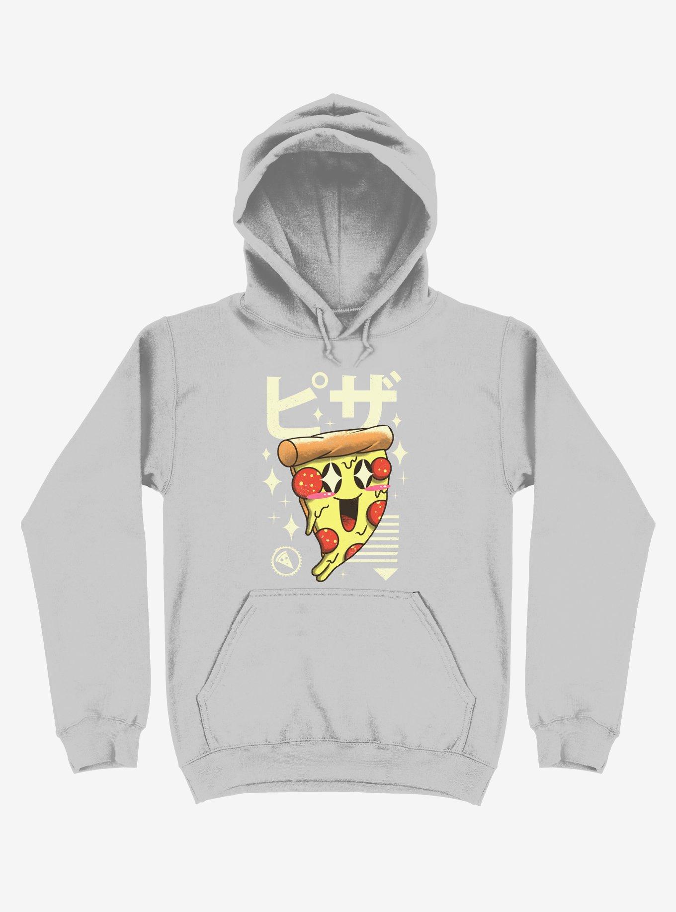 Kawaii Pizza Silver Hoodie, , hi-res