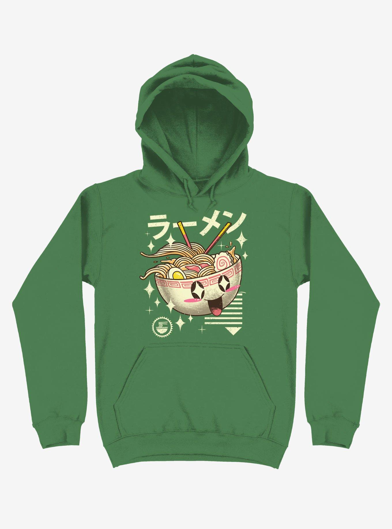 Kawaii Ramen Kelly Green Hoodie, , hi-res