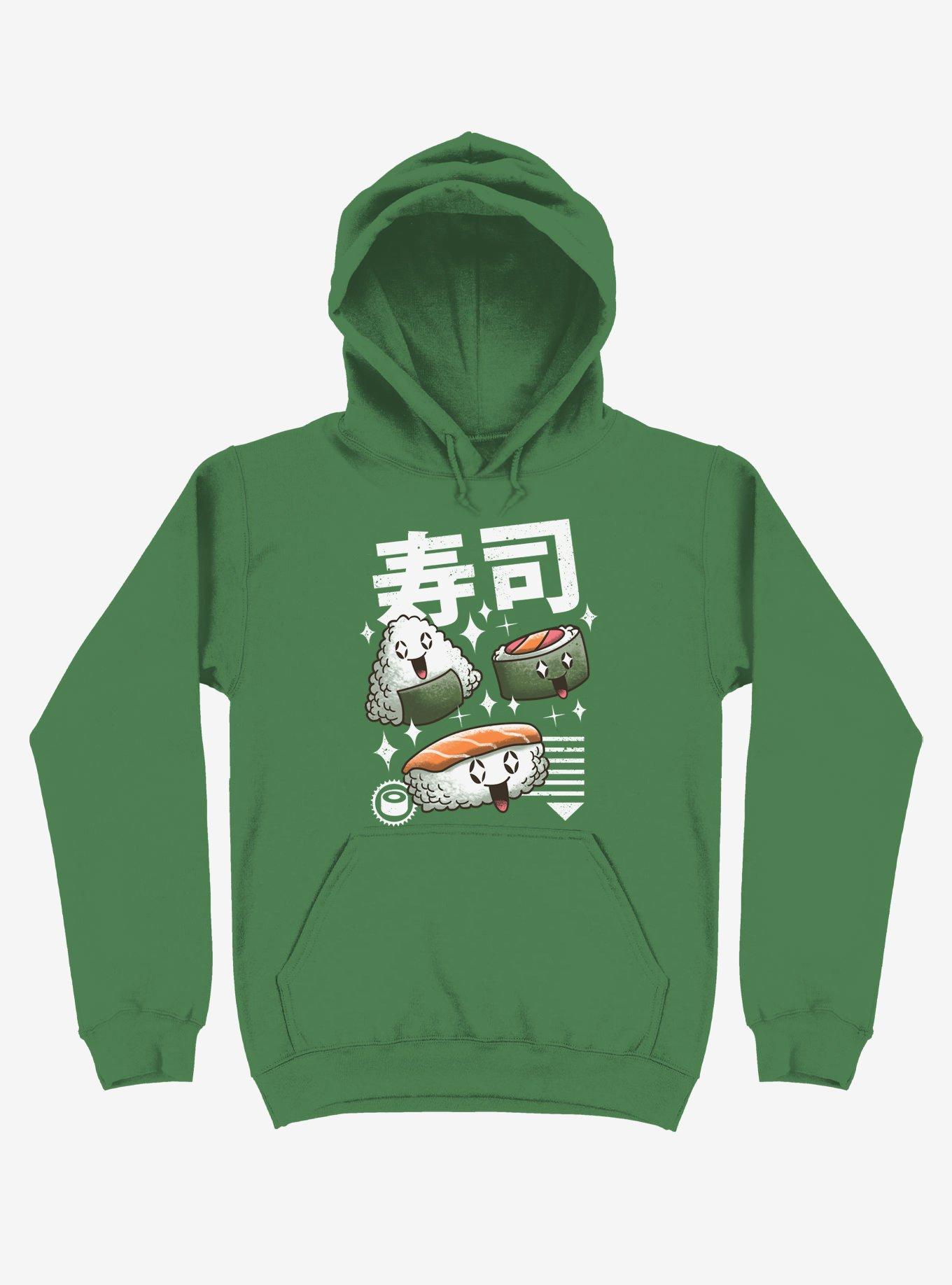 Kawaii Sushi Kelly Green Hoodie, , hi-res