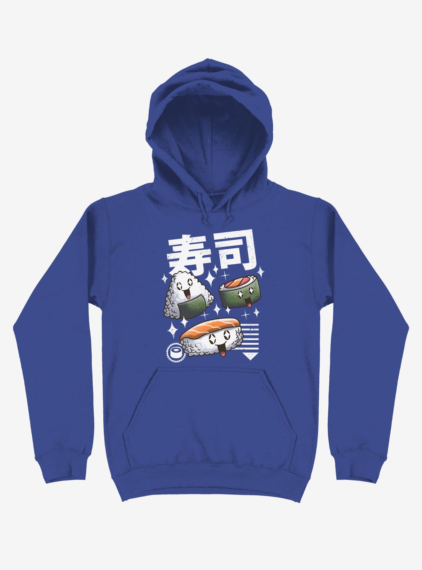 Kawaii Sushi Royal Blue Hoodie, , hi-res