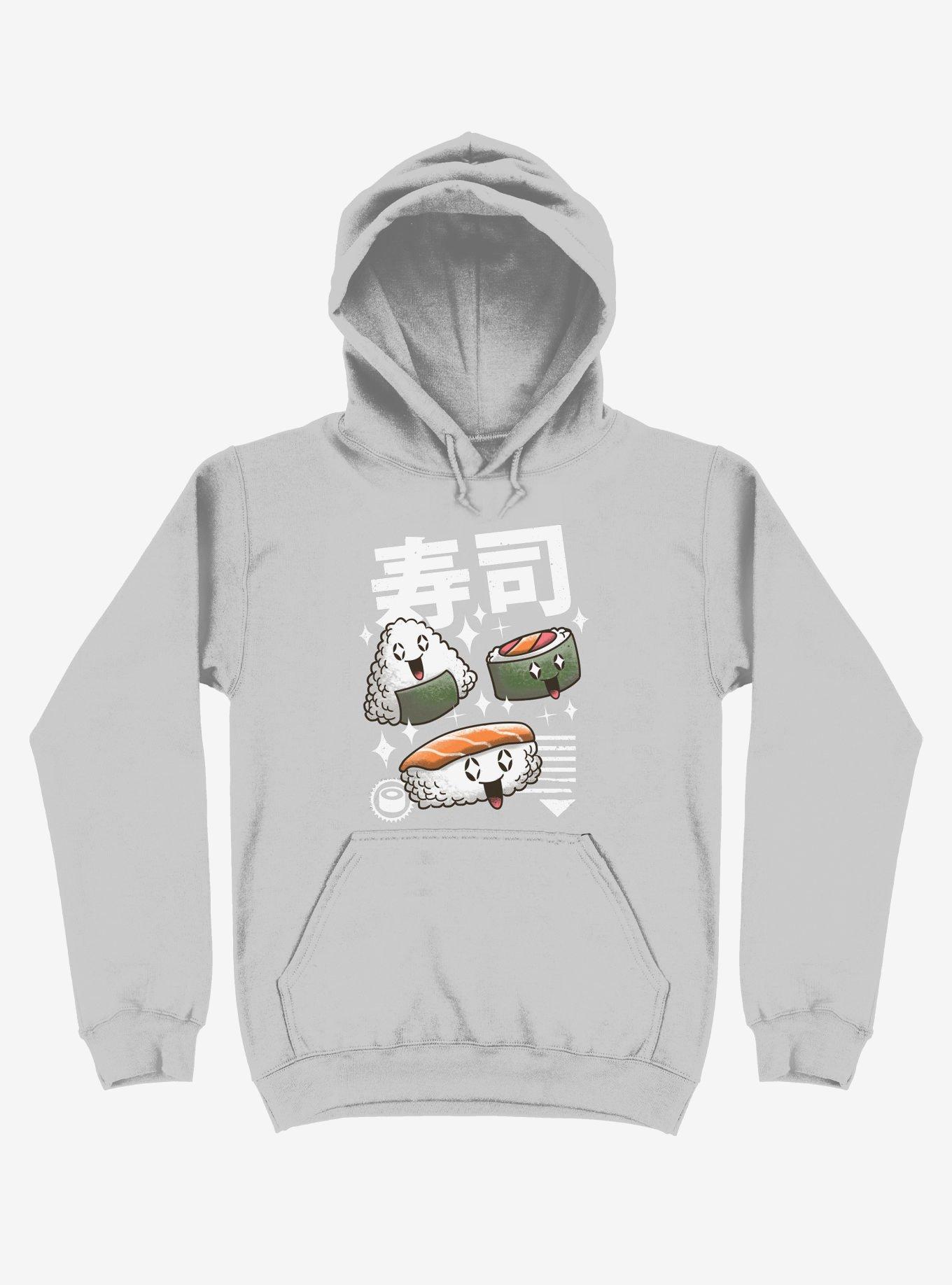 Kawaii Sushi Silver Hoodie, , hi-res