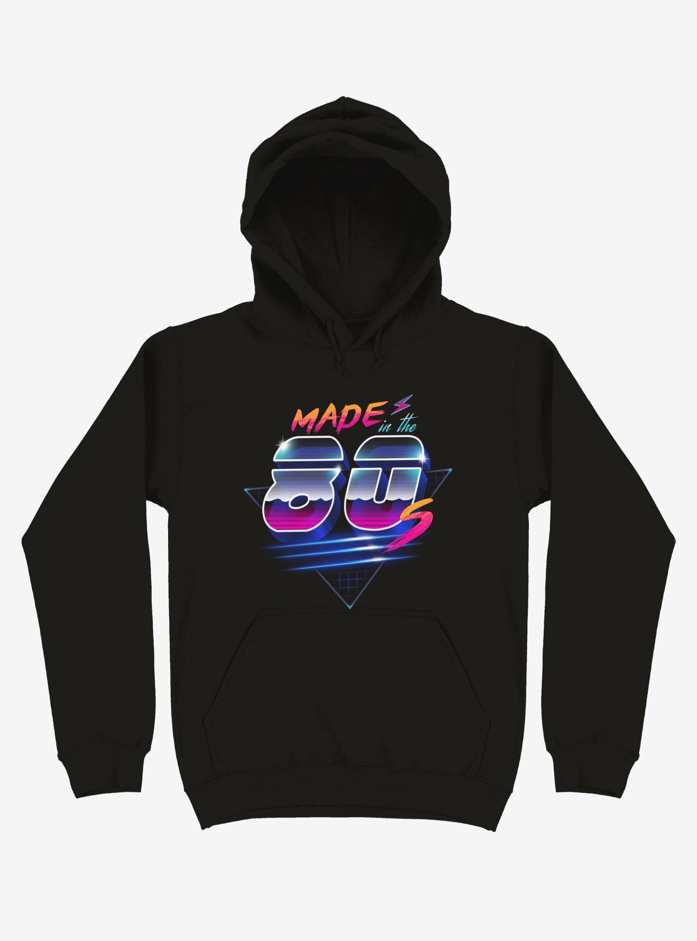 Made In The 80's Black Hoodie, BLACK, hi-res