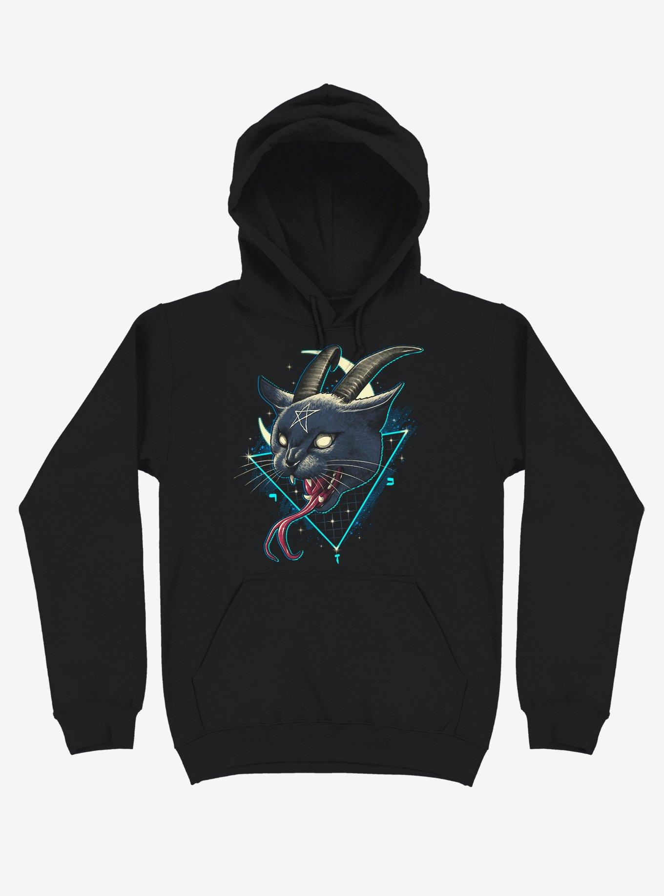 Rad Devil Cat Black Hoodie, BLACK, hi-res