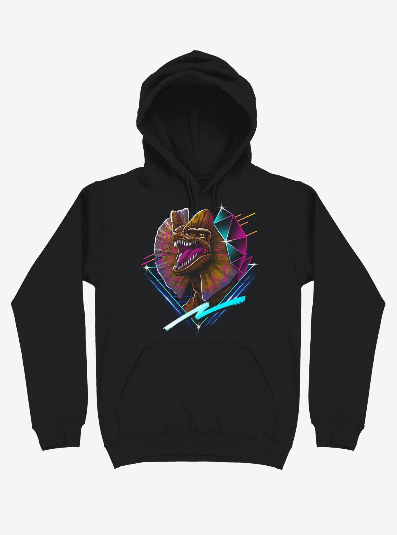 Rad Dilophosaurus Black Hoodie, , hi-res