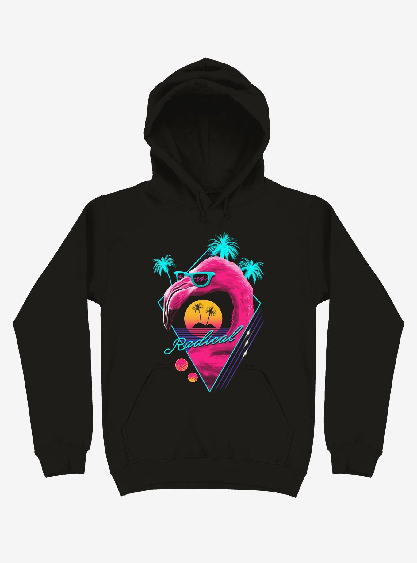 Rad Flamingo Black Hoodie, BLACK, hi-res