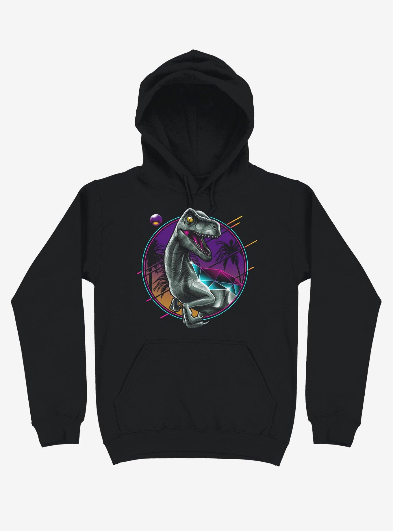 Rad Velociraptor Black Hoodie, , hi-res