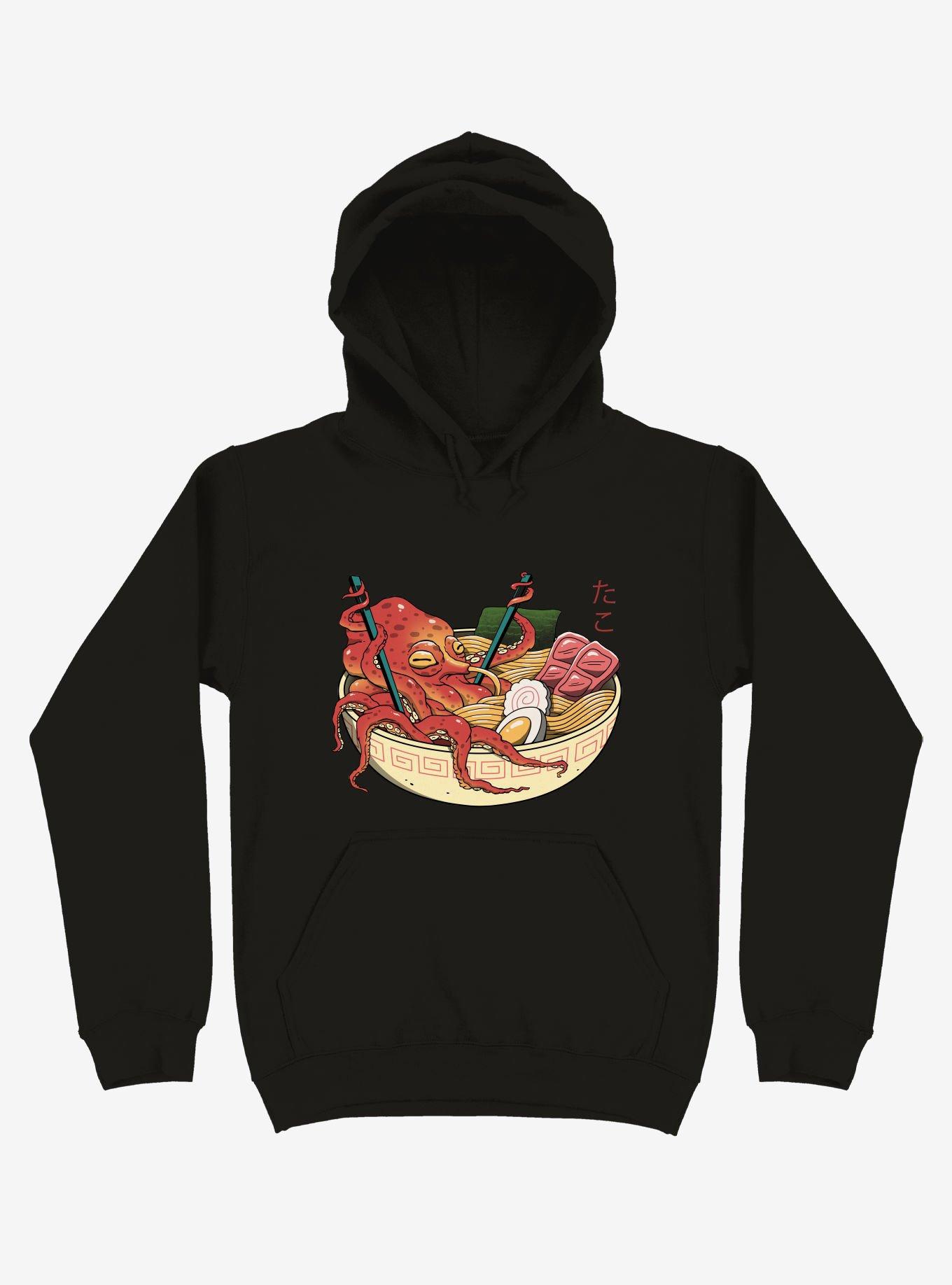 Tako Octopus Ramen Black Hoodie, BLACK, hi-res