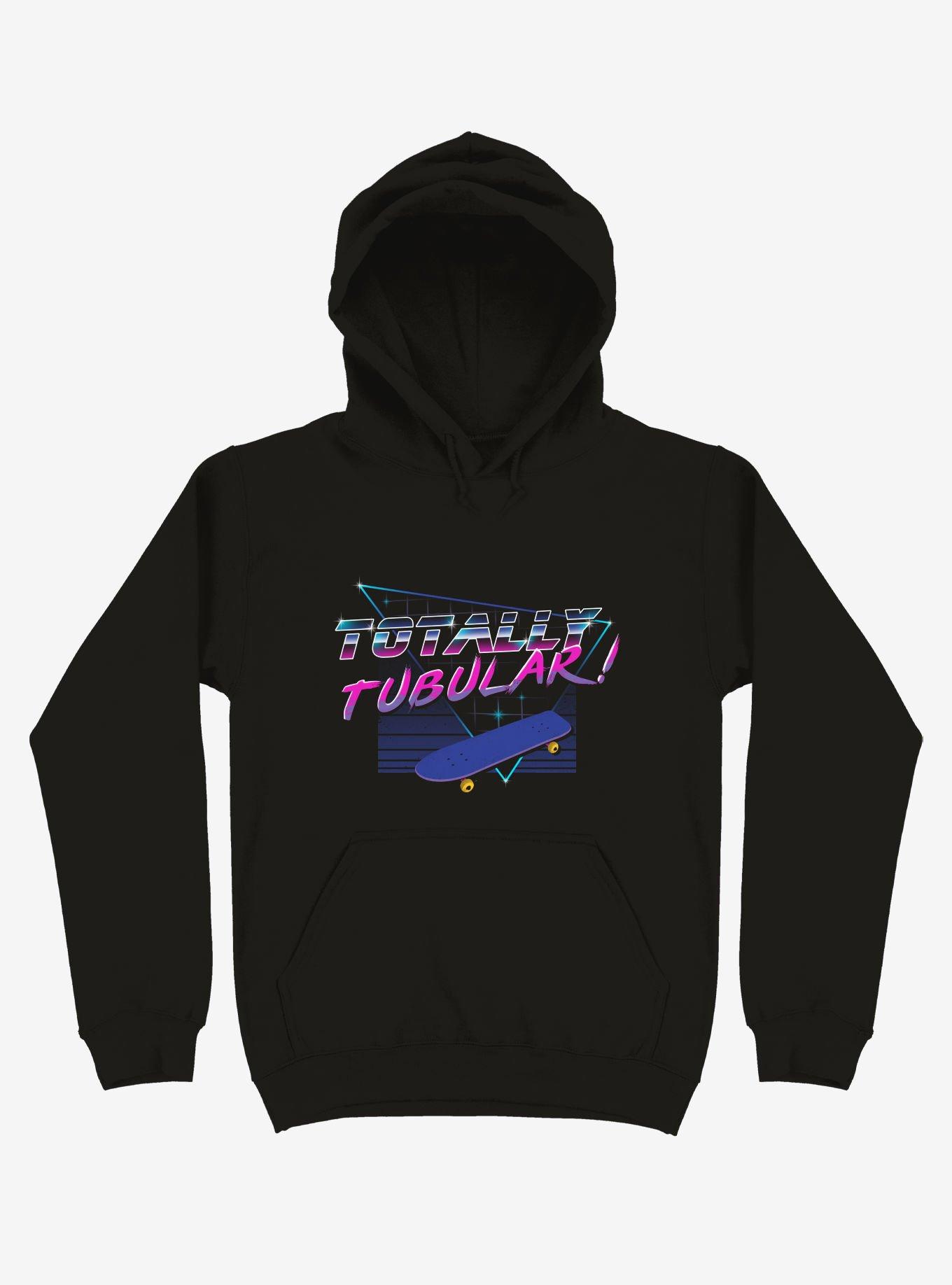 Totally Tubular Skateboard Vaporwave Black Hoodie, , hi-res