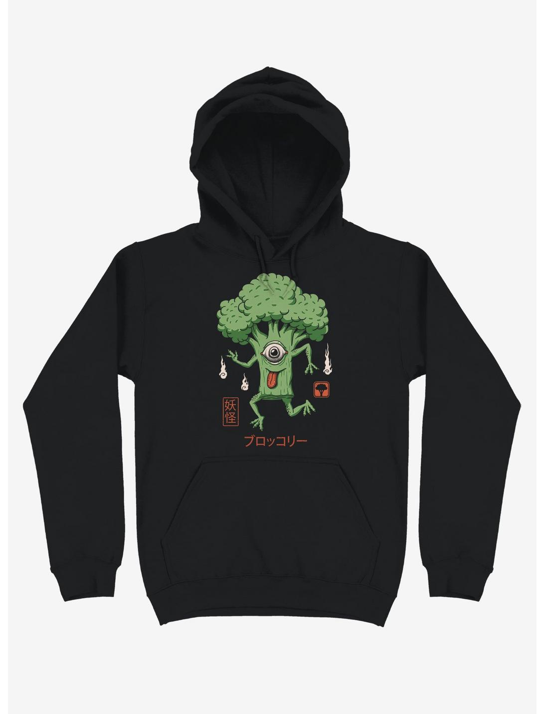 Yokai Broccoli Black Hoodie, BLACK, hi-res