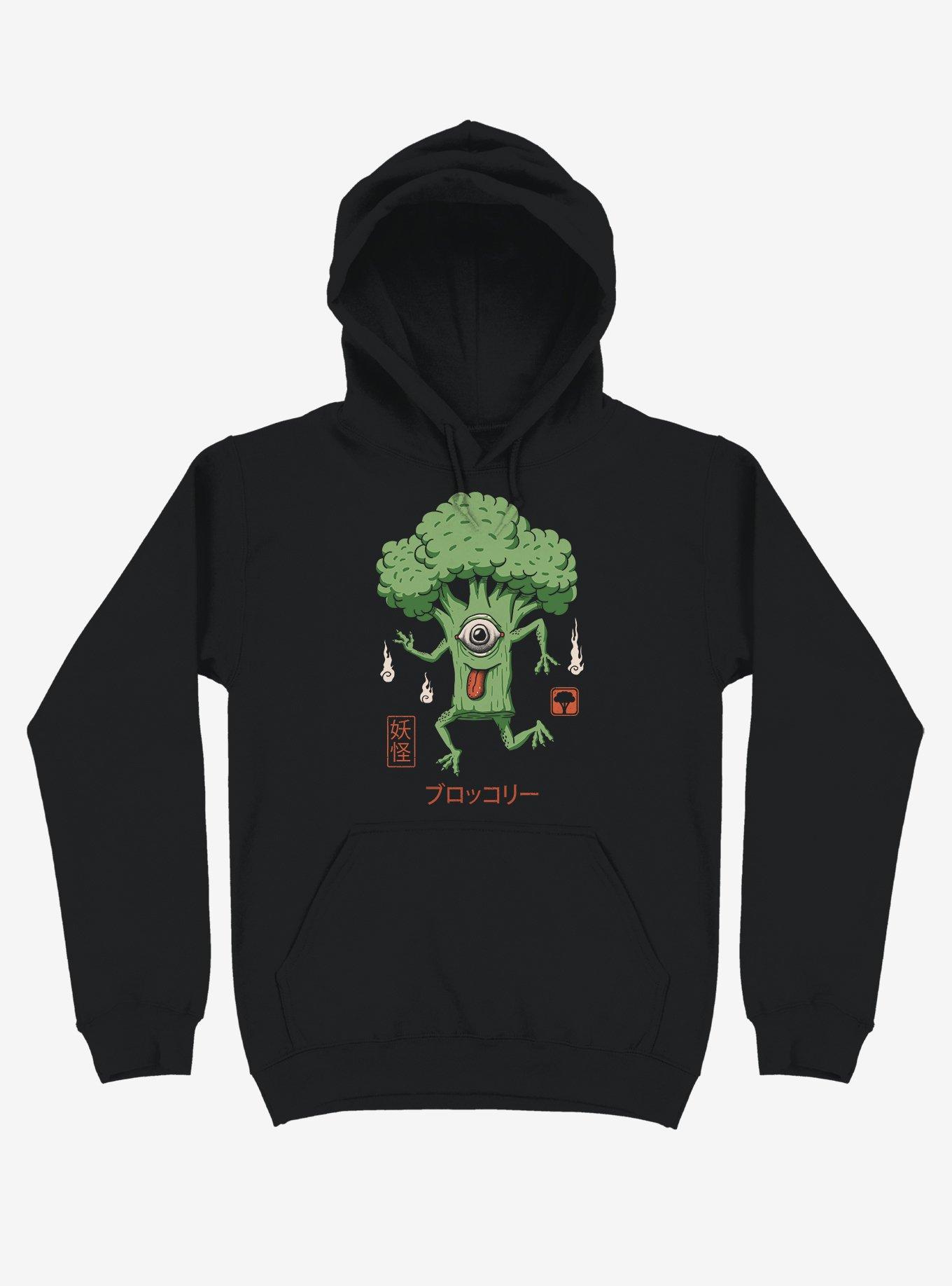 Yokai Broccoli Black Hoodie, BLACK, hi-res