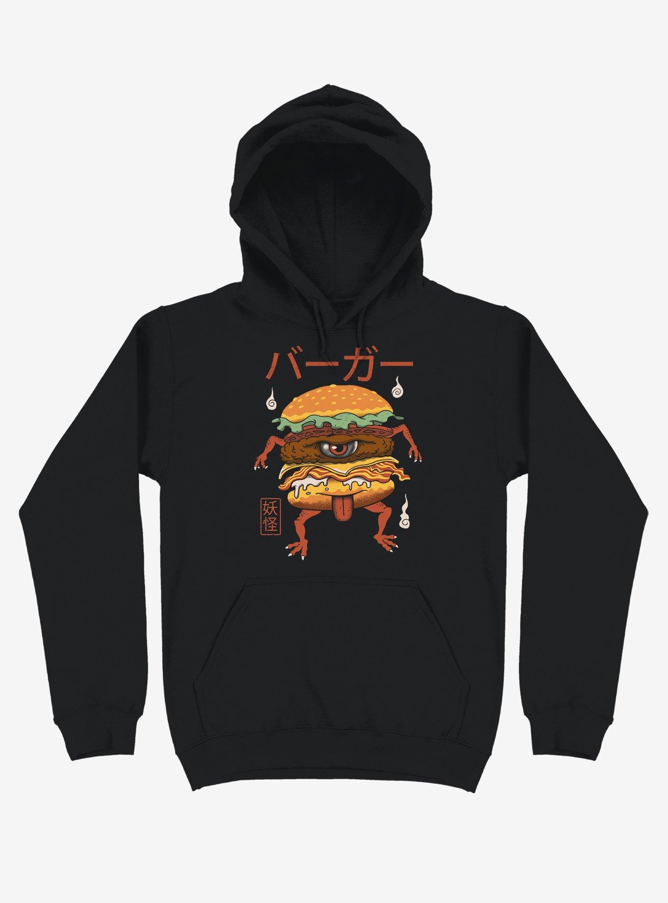 Yokai Burger Black Hoodie, BLACK, hi-res