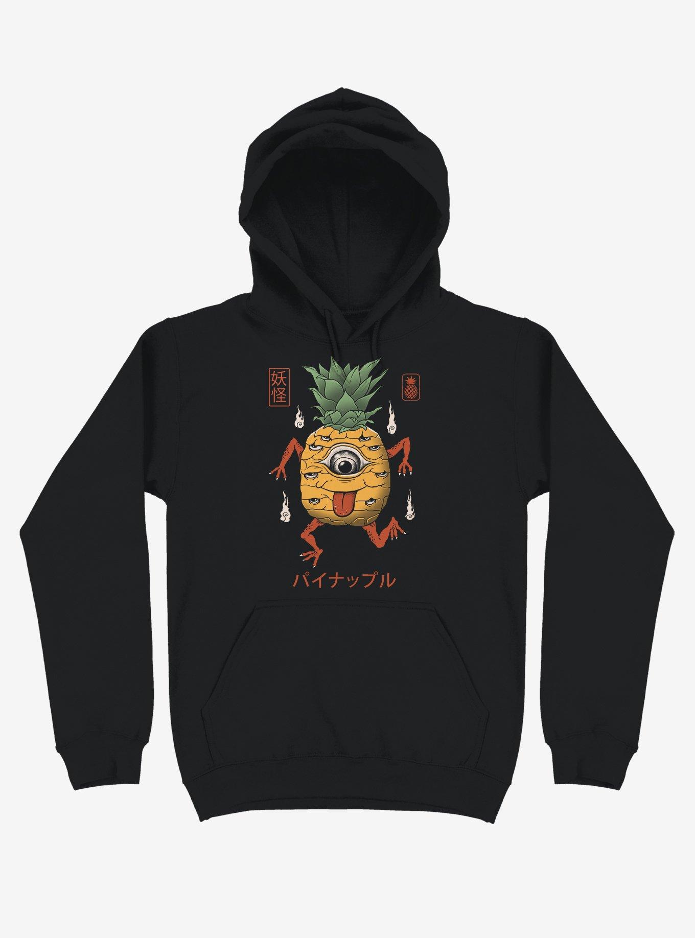 Yokai Pineapple Black Hoodie, BLACK, hi-res