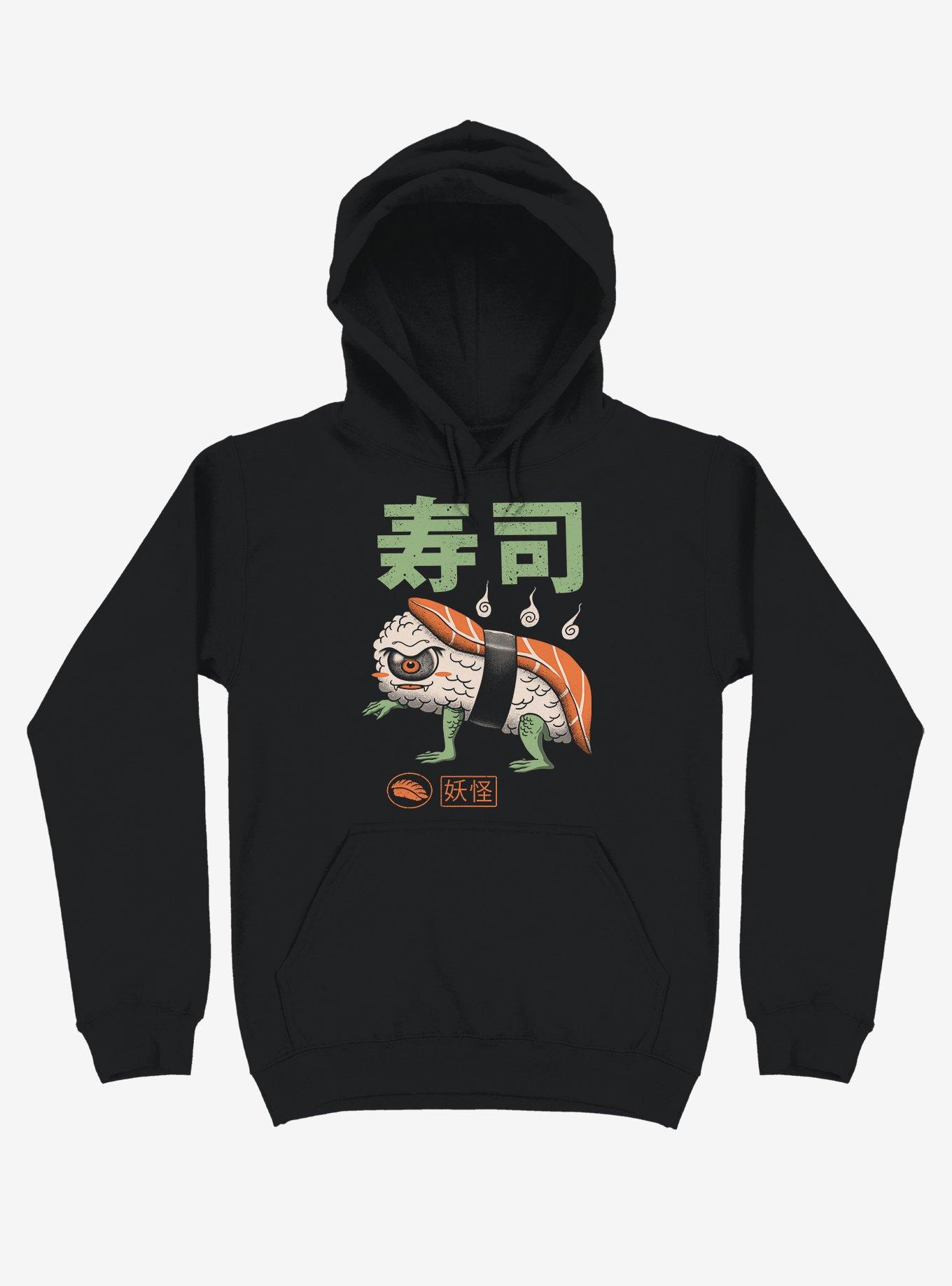 Yokai Sushi Black Hoodie, BLACK, hi-res