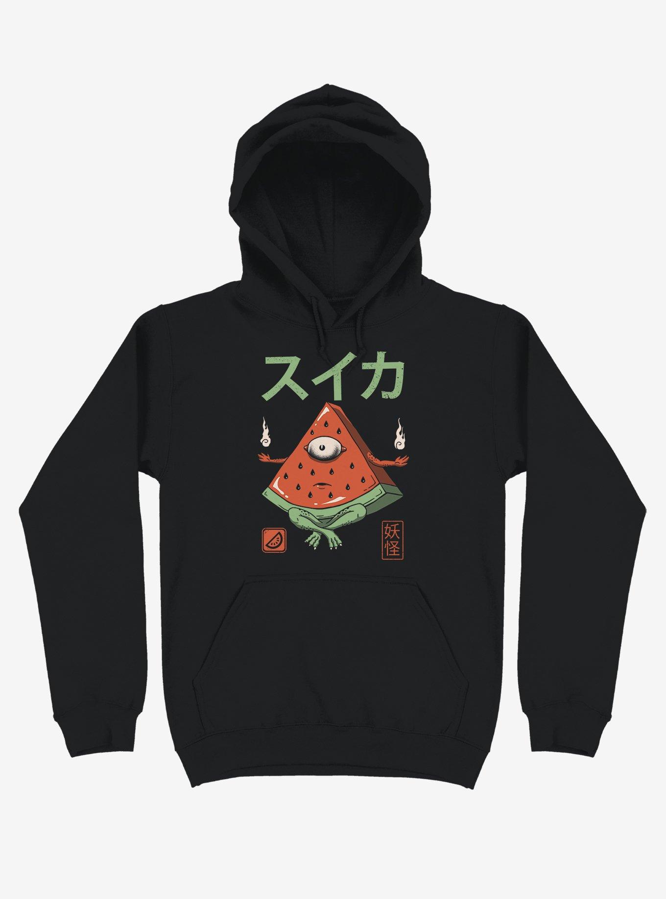 Yokai Watermelon Black Hoodie, BLACK, hi-res